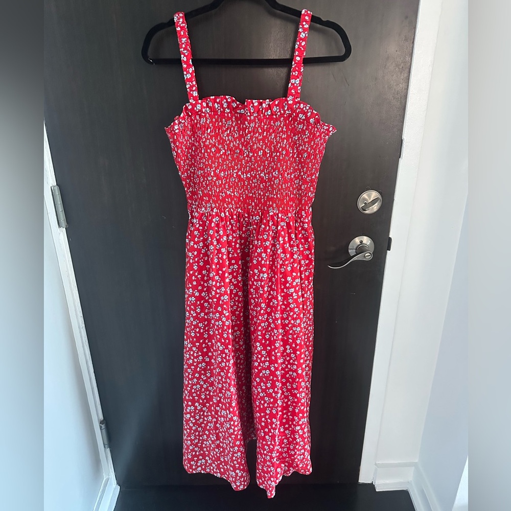 Vici Red Floral Midi Dress